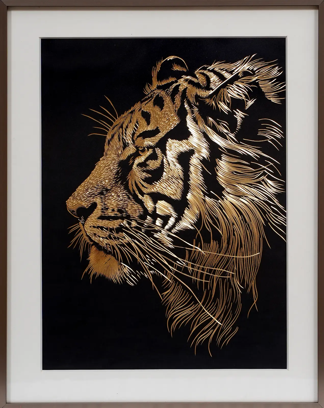 Handcrafted Tiger Copper Art | Majestic Tiger Wall Decor for Strength & Power