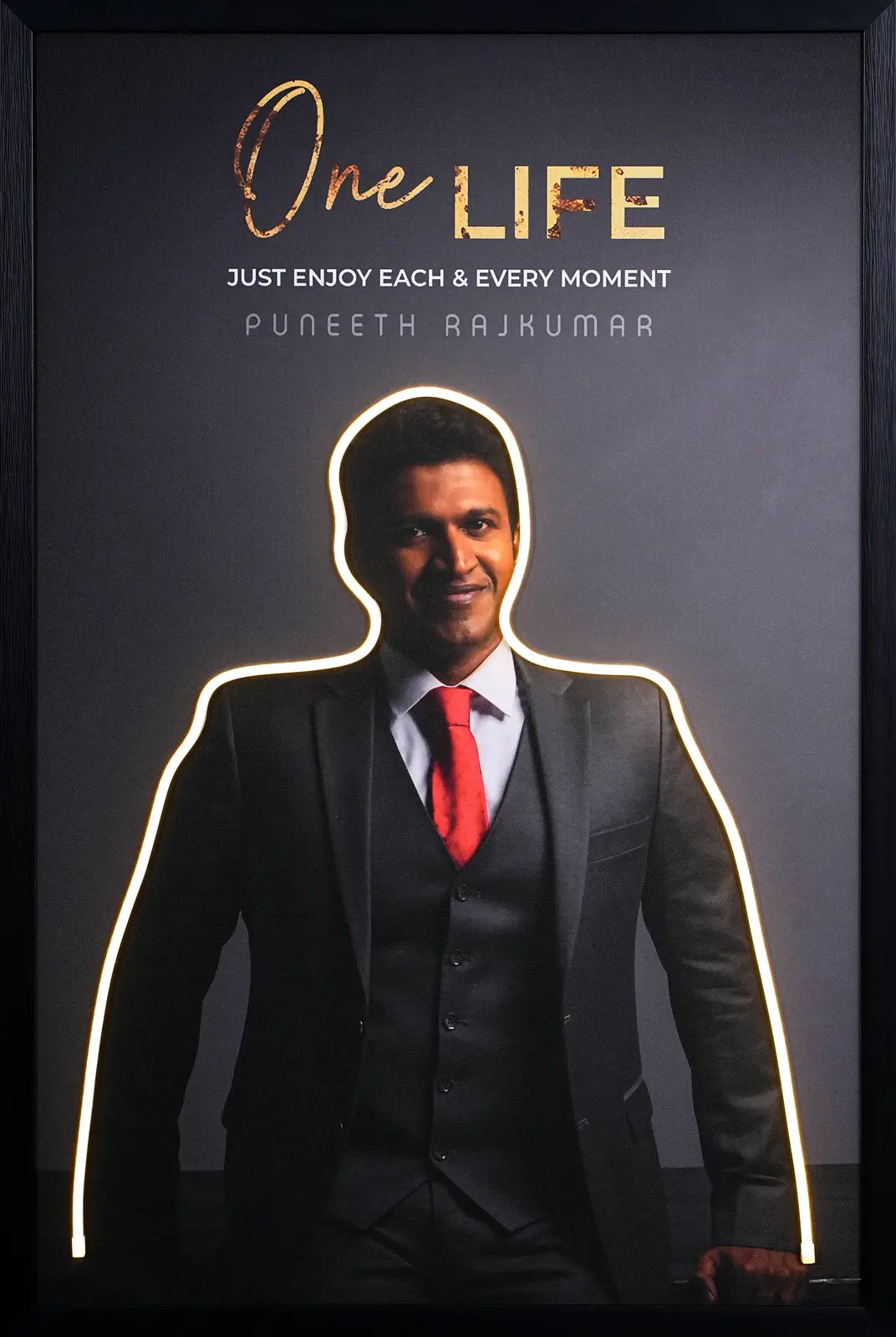 Puneeth Rajkumar LED Wall Decor | One Life Inspirational Wall Art — Day